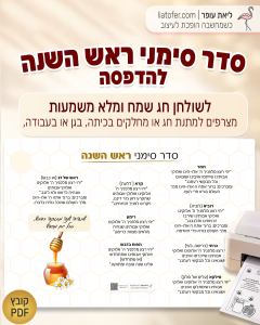 סדר ברכות ראש השנה להדפסה בעיצוב דבש