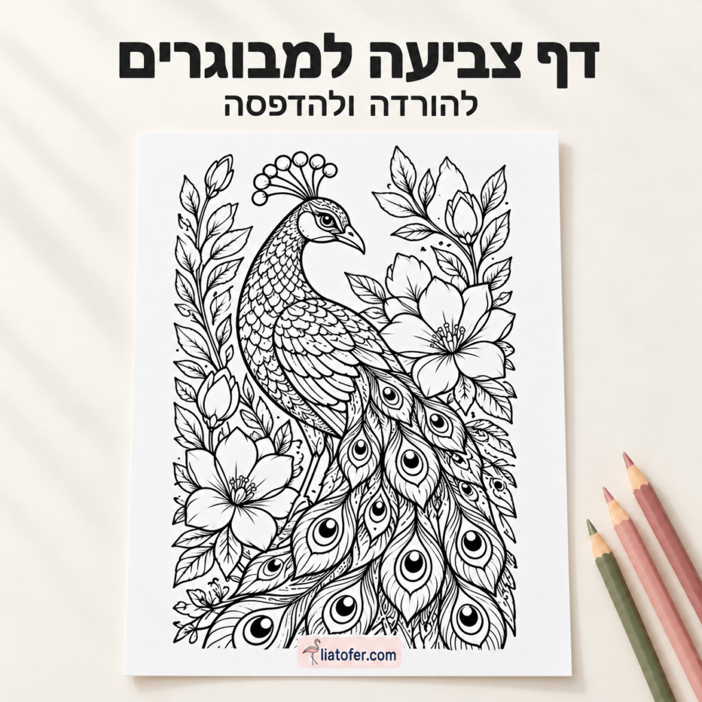 Peacock Adult Coloring Page