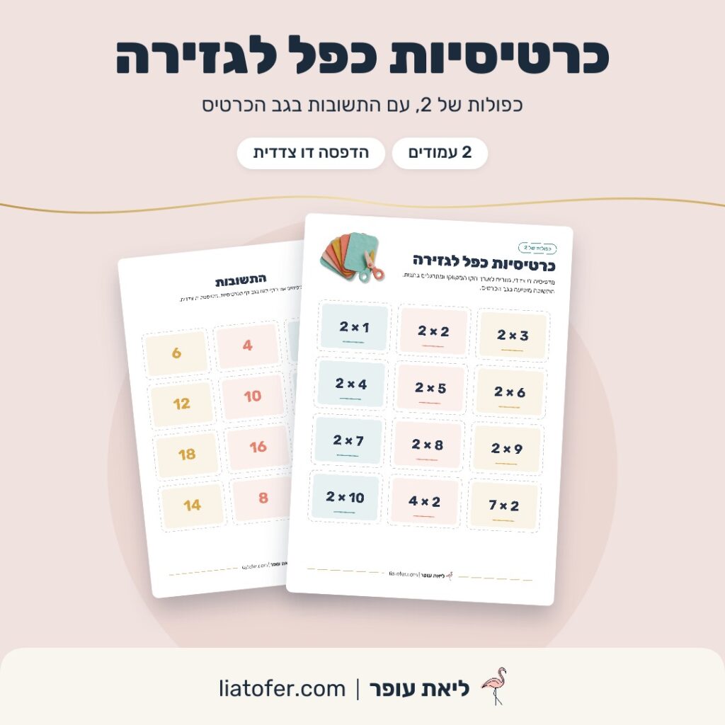 כרטיסיות כפל לגזירה, כפולות של 2