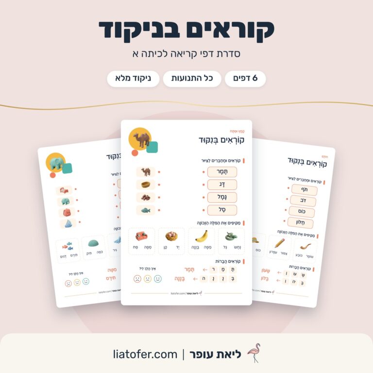 קוראים בניקוד, סדרת דפי קריאה לכיתה א